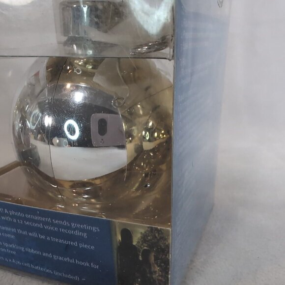 Nexxtech 2 Recording X-Mas Ornament 12 Second Voice Recording 6313203 NEW Silver - Picture 6 of 7